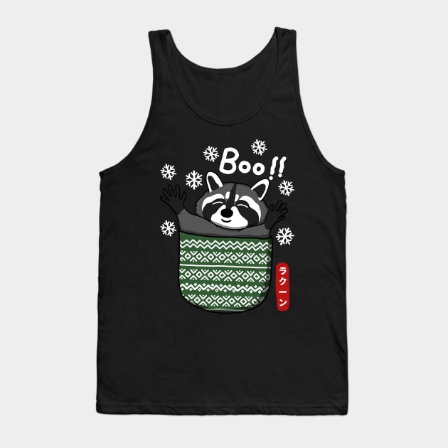 Funny Raccoon In Ugly Pocket Tank Top by Luna Illustration